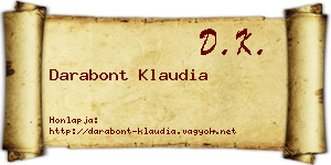 Darabont Klaudia névjegykártya